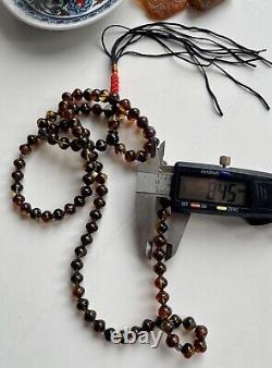 Natural Baltic Amber 31g. Islamic Prayer Rosary Pumpkin 99 Beads Tesbih Misbah