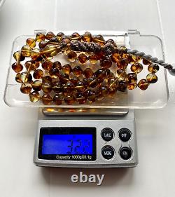Natural Baltic Amber 32g. Islamic Prayer Rosary Pumpkin 99 Beads Tesbih Misbah