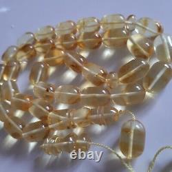 Natural Baltic Amber 33 Barell Beads Prayer Rosary Tesbih Misbah 62g