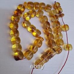 Natural Baltic Amber 33 Barell Beads Prayer Rosary Tesbih Misbah 62g