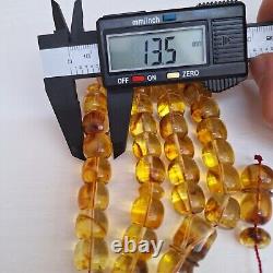 Natural Baltic Amber 33 Barell Beads Prayer Rosary Tesbih Misbah 62g