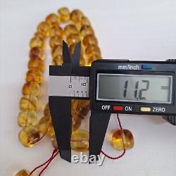 Natural Baltic Amber 33 Barell Beads Prayer Rosary Tesbih Misbah 62g