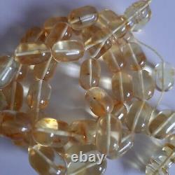 Natural Baltic Amber 33 Barell Beads Prayer Rosary Tesbih Misbah 62g