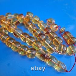 Natural Baltic Amber 33 Barell Beads Prayer Rosary Tesbih Misbah 62g