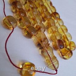 Natural Baltic Amber 33 Barell Beads Prayer Rosary Tesbih Misbah 62g