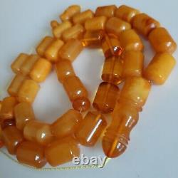 Natural Baltic Amber 33 Barell Beads Prayer Rosary Tesbih Misbah 70g