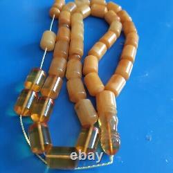 Natural Baltic Amber 33 Barell Beads Prayer Rosary Tesbih Misbah 70g