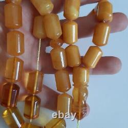 Natural Baltic Amber 33 Barell Beads Prayer Rosary Tesbih Misbah 70g