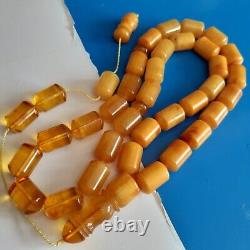 Natural Baltic Amber 33 Barell Beads Prayer Rosary Tesbih Misbah 70g