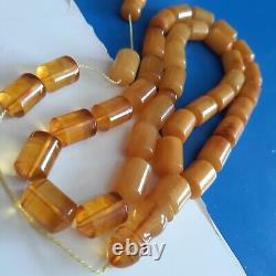 Natural Baltic Amber 33 Barell Beads Prayer Rosary Tesbih Misbah 70g