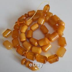 Natural Baltic Amber 33 Barell Beads Prayer Rosary Tesbih Misbah 70g