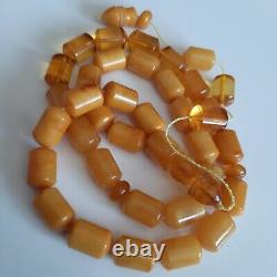 Natural Baltic Amber 33 Barell Beads Prayer Rosary Tesbih Misbah 70g