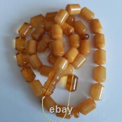 Natural Baltic Amber 33 Barell Beads Prayer Rosary Tesbih Misbah 70g