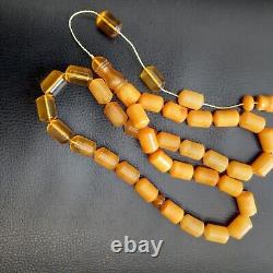 Natural Baltic Amber 33 Barell Beads Prayer Rosary Tesbih Misbah 70g