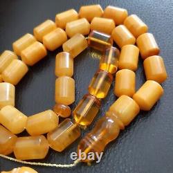 Natural Baltic Amber 33 Barell Beads Prayer Rosary Tesbih Misbah 70g