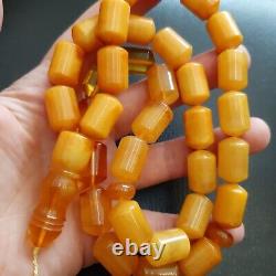 Natural Baltic Amber 33 Barell Beads Prayer Rosary Tesbih Misbah 70g