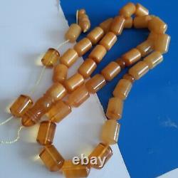 Natural Baltic Amber 33 Barell Beads Prayer Rosary Tesbih Misbah 70g