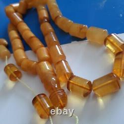 Natural Baltic Amber 33 Barell Beads Prayer Rosary Tesbih Misbah 70g