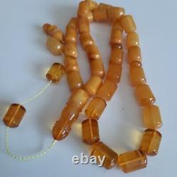 Natural Baltic Amber 33 Barell Beads Prayer Rosary Tesbih Misbah 70g