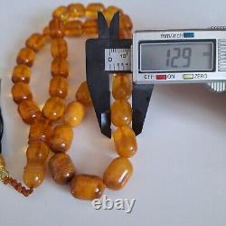 Natural Baltic Amber 33 Barell Beads Prayer Rosary Tesbih Misbah 75g