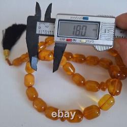 Natural Baltic Amber 33 Barell Beads Prayer Rosary Tesbih Misbah 75g