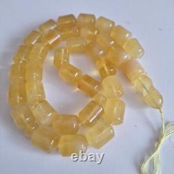 Natural Baltic Amber 33 Barell Beads Prayer Rosary Tesbih Misbah 77g