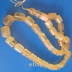 Natural Baltic Amber 33 Barell Beads Prayer Rosary Tesbih Misbah 77g