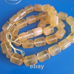 Natural Baltic Amber 33 Barell Beads Prayer Rosary Tesbih Misbah 77g