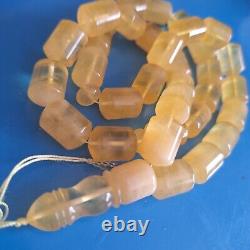 Natural Baltic Amber 33 Barell Beads Prayer Rosary Tesbih Misbah 77g