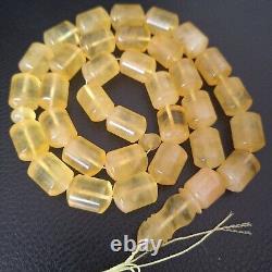 Natural Baltic Amber 33 Barell Beads Prayer Rosary Tesbih Misbah 77g