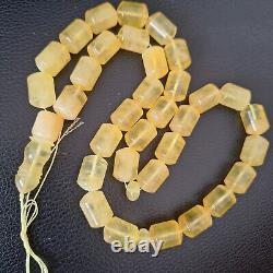 Natural Baltic Amber 33 Barell Beads Prayer Rosary Tesbih Misbah 77g