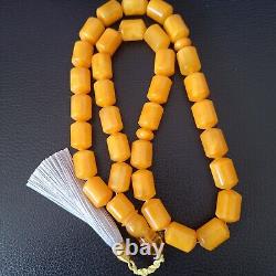 Natural Baltic Amber 33 Barell Beads Prayer Rosary Tesbih Misbah 81g