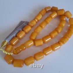 Natural Baltic Amber 33 Barell Beads Prayer Rosary Tesbih Misbah 81g