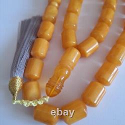 Natural Baltic Amber 33 Barell Beads Prayer Rosary Tesbih Misbah 81g