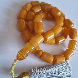 Natural Baltic Amber 33 Barell Beads Prayer Rosary Tesbih Misbah 81g