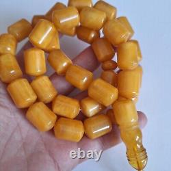 Natural Baltic Amber 33 Barell Beads Prayer Rosary Tesbih Misbah 81g