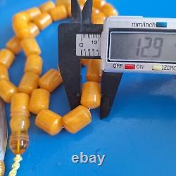 Natural Baltic Amber 33 Barell Beads Prayer Rosary Tesbih Misbah 81g