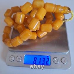 Natural Baltic Amber 33 Barell Beads Prayer Rosary Tesbih Misbah 81g