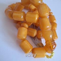 Natural Baltic Amber 33 Barell Beads Prayer Rosary Tesbih Misbah 81g