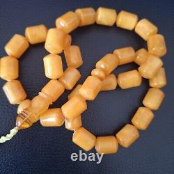 Natural Baltic Amber 33 Barell Beads Prayer Rosary Tesbih Misbah 81g