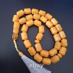 Natural Baltic Amber 33 Barell Beads Prayer Rosary Tesbih Misbah 81g