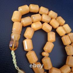 Natural Baltic Amber 33 Barell Beads Prayer Rosary Tesbih Misbah 81g