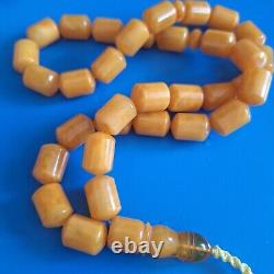 Natural Baltic Amber 33 Barell Beads Prayer Rosary Tesbih Misbah 81g