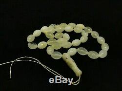 Natural Baltic Amber 33 Islamic Prayer Beads Olive shape Misbaha Tasbih 27g#4325