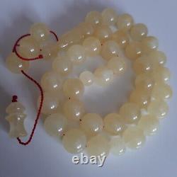 Natural Baltic Amber 33 Round Beads Prayer Rosary Tesbih Misbah 39g. 12.0mm