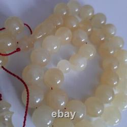 Natural Baltic Amber 33 Round Beads Prayer Rosary Tesbih Misbah 39g. 12.0mm