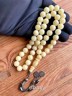 Natural Baltic Amber 33g. Islamic Prayer Rosary 10 mm. 45 Beads Tesbih Misbaha