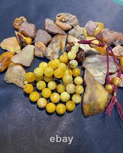 Natural Baltic Amber 35g. Islamic Prayer Rosary Round 12 mm. 33Beads Tesbih Misbah