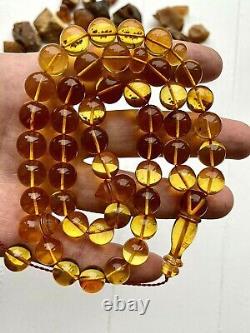 Natural Baltic Amber 48g. Islamic Prayer Rosary 11.5mm. Beads
