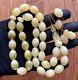 Natural Baltic Amber 65g. Islamic Prayer Rosary White Olive 33 Beads Tesbih